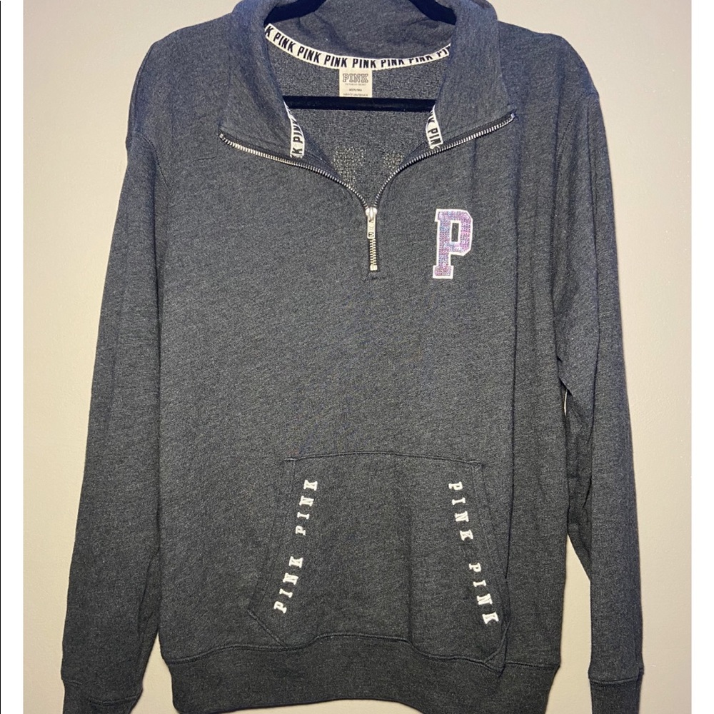 Victoria secret Pink embroidered quarter zip